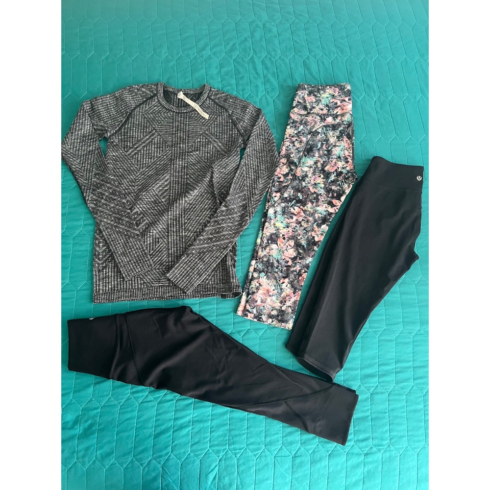 LULULEMON WOMEN'S LEGGINGS AND TOP BUNDLE LOT OF FOUR